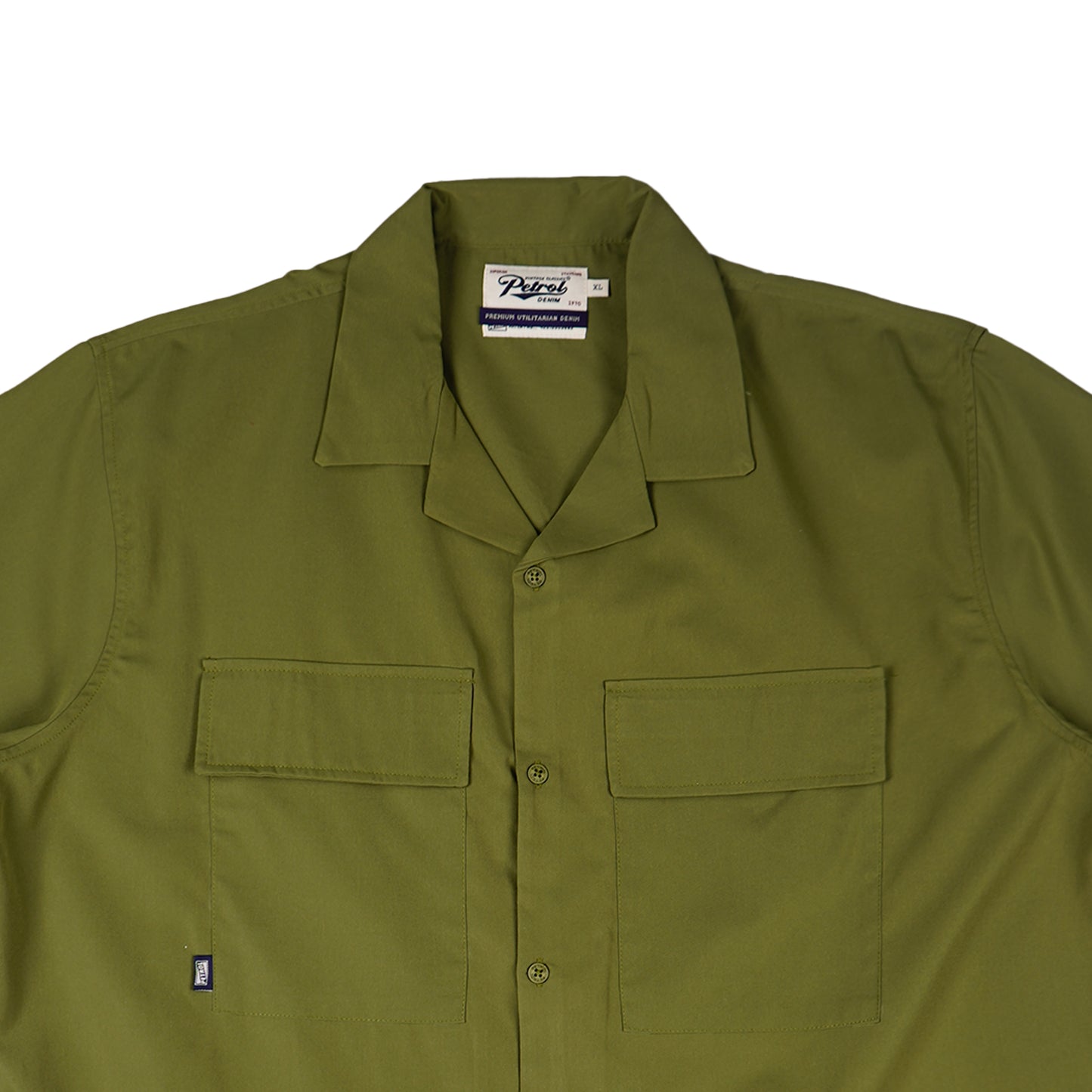 Petrol Men's Basic Woven Shirt Oversized Fitting Woven Fabric 156173 (Light Fatigue)