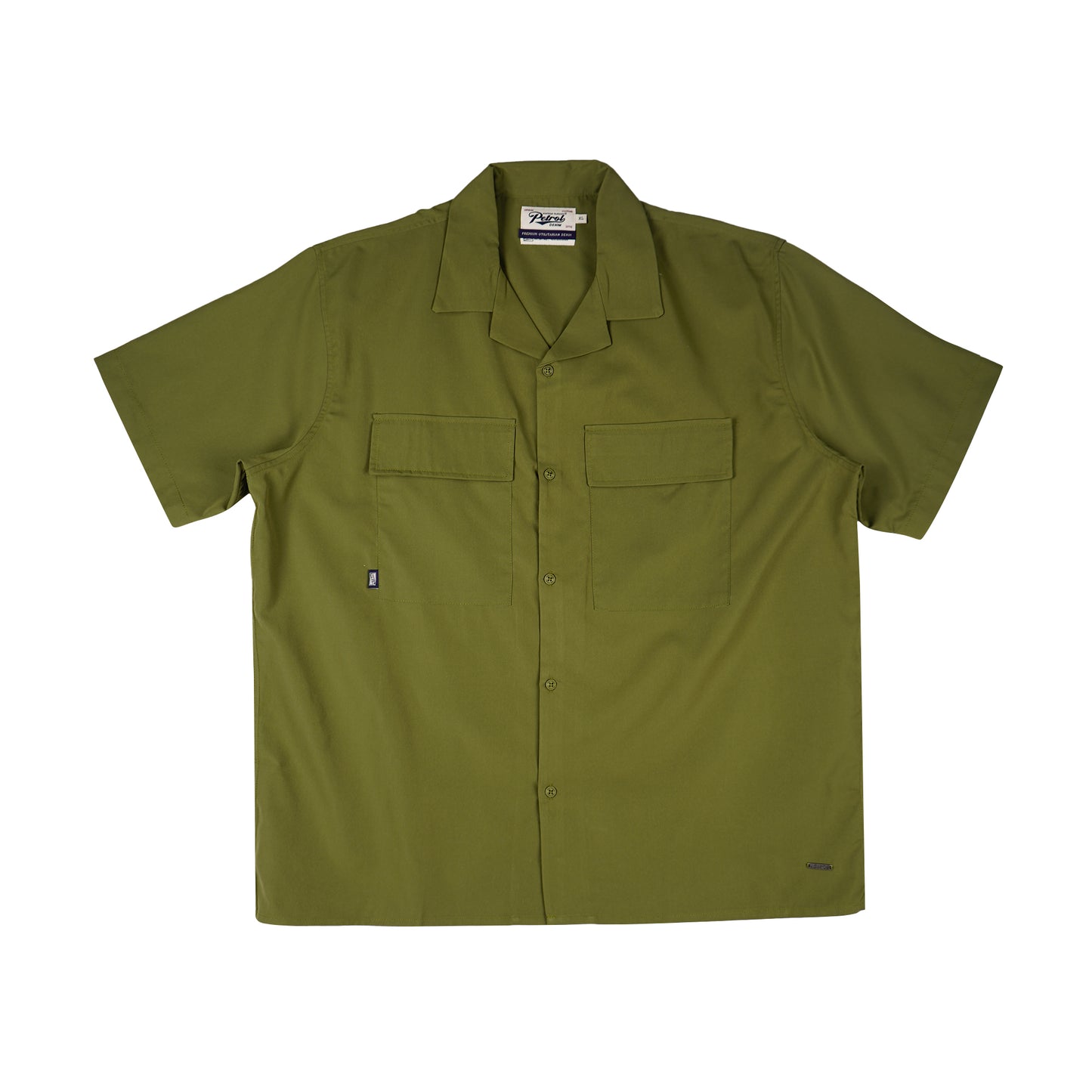 Petrol Men's Basic Woven Shirt Oversized Fitting Woven Fabric 156173 (Light Fatigue)
