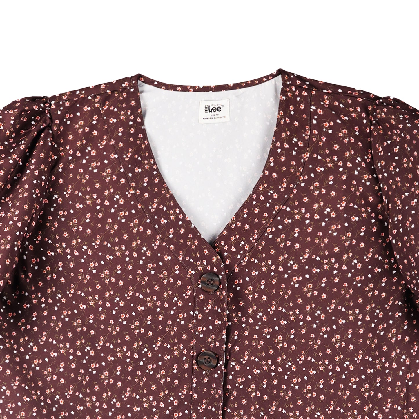 Stylistic Mr. Lee Ladies Basic Button Down Woven Shirt Boxy Fit 160353 (Brown)