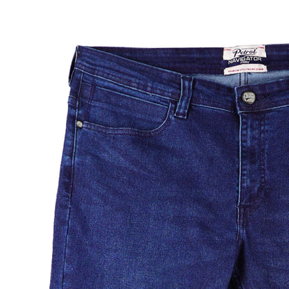 Petrol Men's Basic Denim Pants Skinny Mid Waist Fitting Khaki with Details 167529-U (Dark Shade)