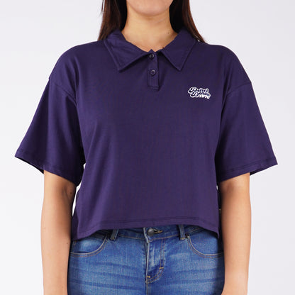 Petrol Ladies Basic Collared Shirt Oversized Fitting Cotton Jersey Fabric 153549 (Navy)