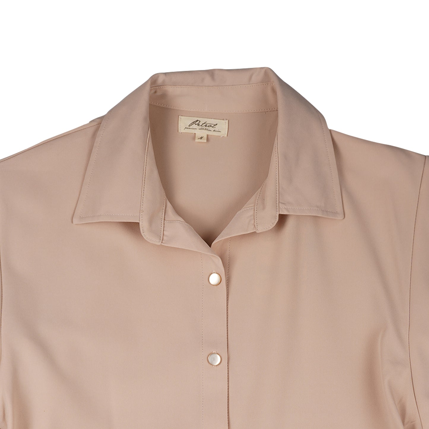 Petrol Ladies Basic Woven Shirt Crop Fitting Woven Fabric 156417 (Khaki)