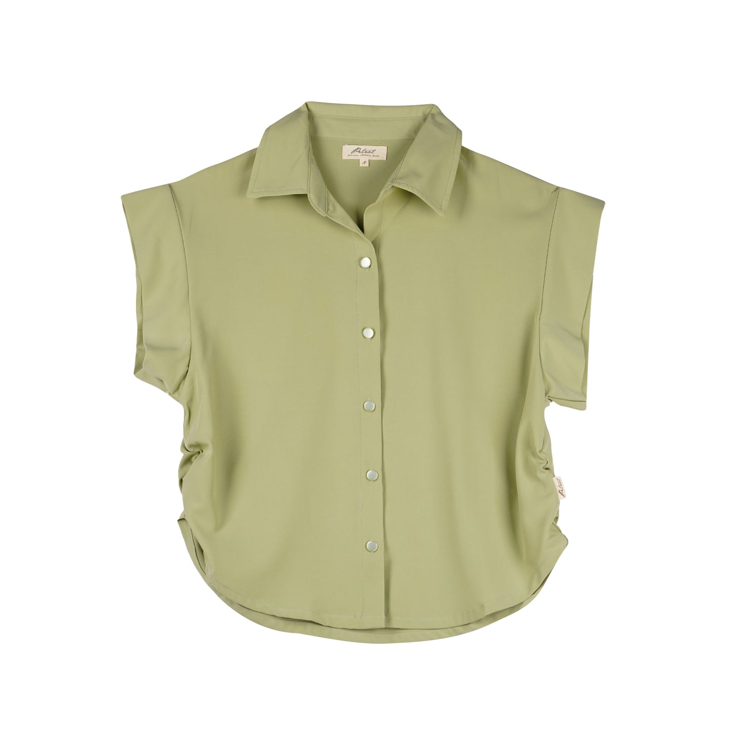 Petrol Ladies Basic Woven Shirt Crop Fitting Woven Fabric 156417 (Sage Green)