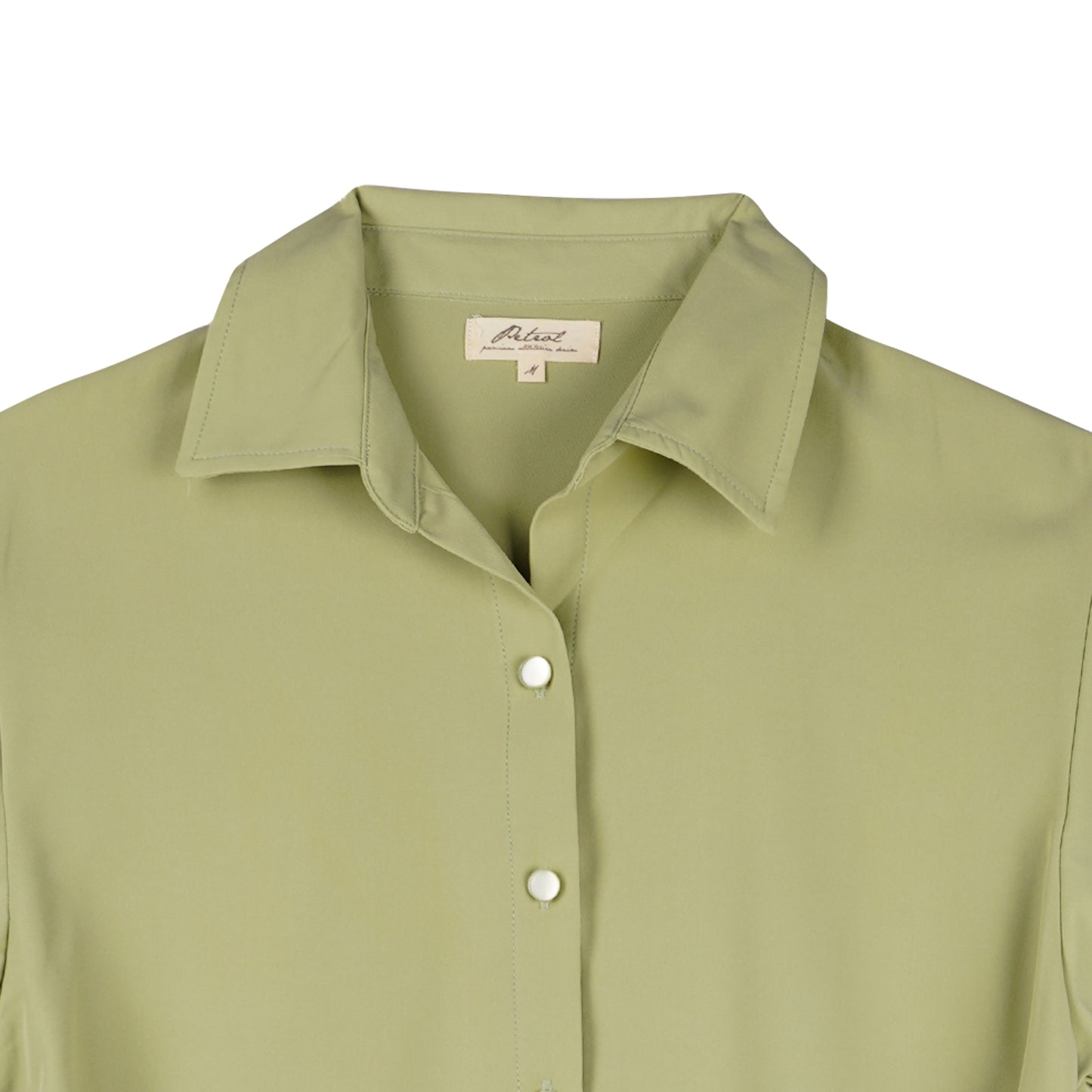Petrol Ladies Basic Woven Shirt Crop Fitting Woven Fabric 156417 (Sage Green)