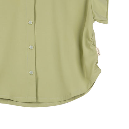 Petrol Ladies Basic Woven Shirt Crop Fitting Woven Fabric 156417 (Sage Green)