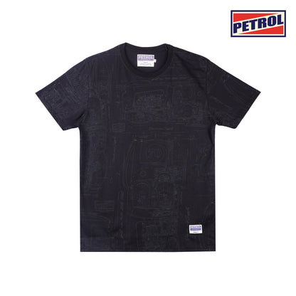 Petrol Men's Basic Tees Slim Fitting CVC Jersey Fabric 162176-U (Black)