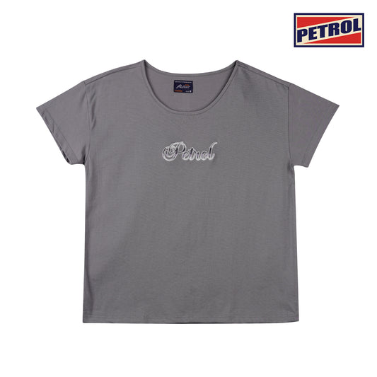 Petrol Ladies Basic Tees Boxy Fitting CVC Jersey Fabric 157856-U (Gray)