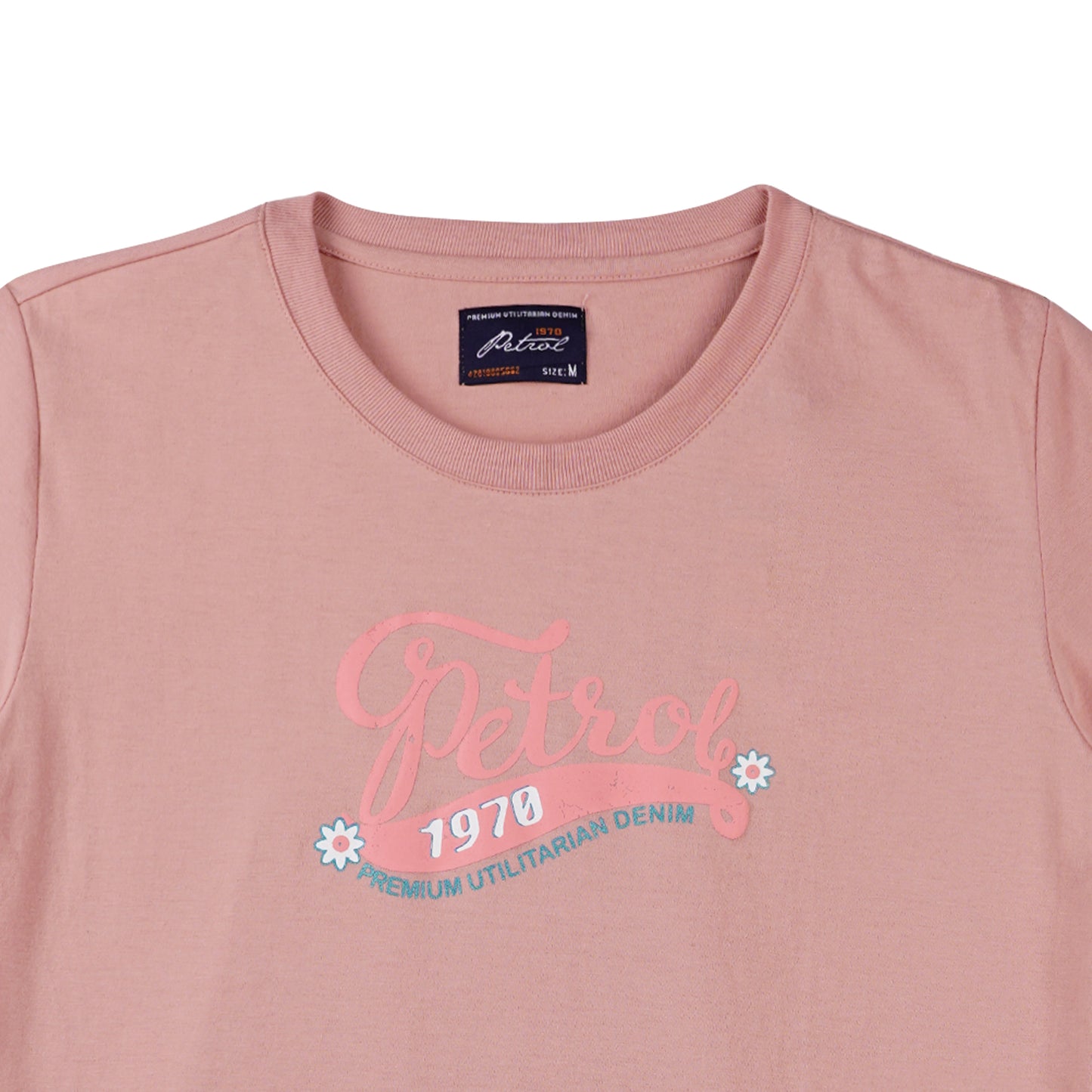 Petrol Ladies Basic Tees Boxy Fitting CVC Jersey Fabric 159763-U (Old Rose)