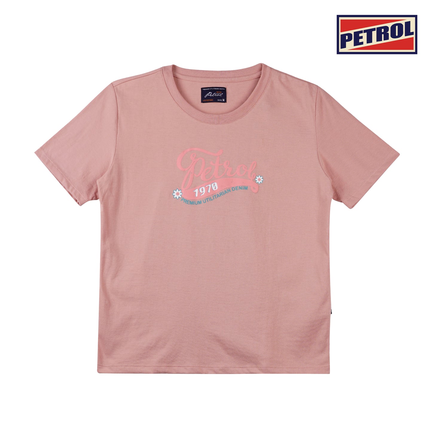 Petrol Ladies Basic Tees Boxy Fitting CVC Jersey Fabric 159763-U (Old Rose)