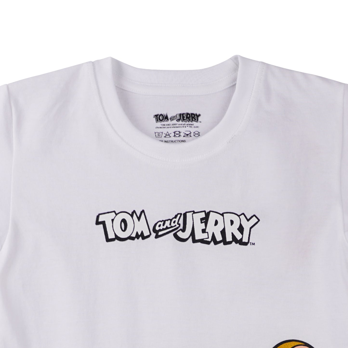 Bobson Japanese X Tom and Jerry Children's Wear Toddler Basic Tees Regular Fit 166426-U (White)