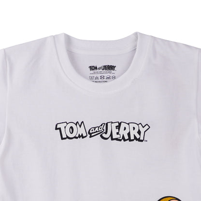 Bobson Japanese X Tom and Jerry Children's Wear Toddler Basic Tees Regular Fit 166426-U (White)