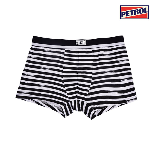Petrol Men's Basic Innerwear Boxer Brief Cotton Stretch Fabric 128537 (Black/White)