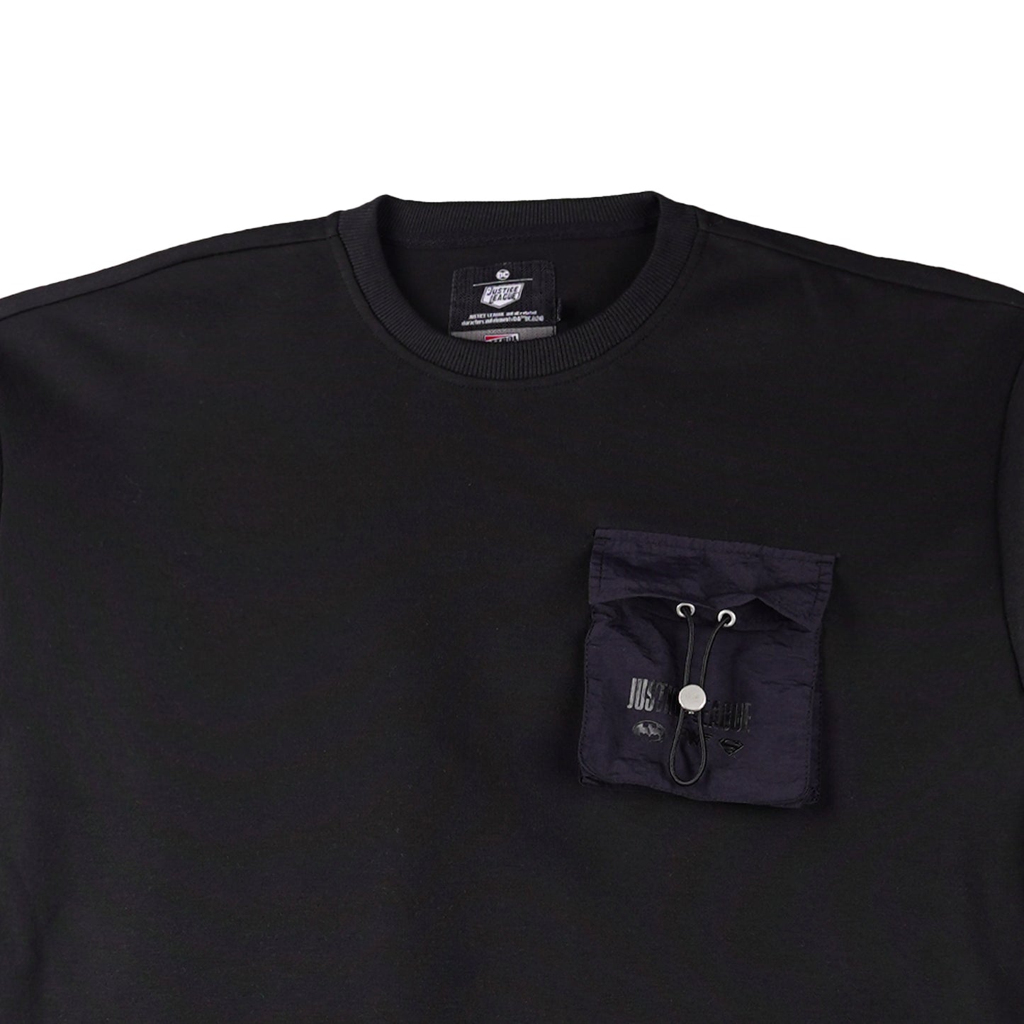 Petrol x Justice League Men's Basic Tees Oversized Fitting Interlock Fabric 163129 (Black)