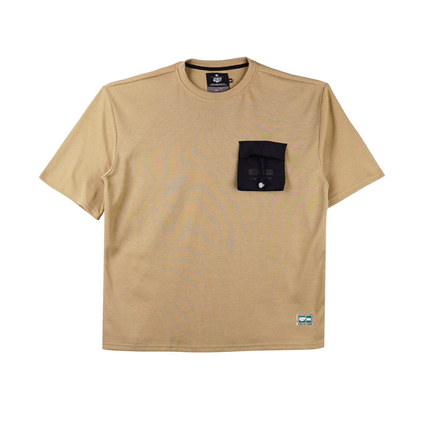 Petrol x Justice League Men's Basic Tees Oversized Fitting Interlock Fabric 163129 (Khaki)