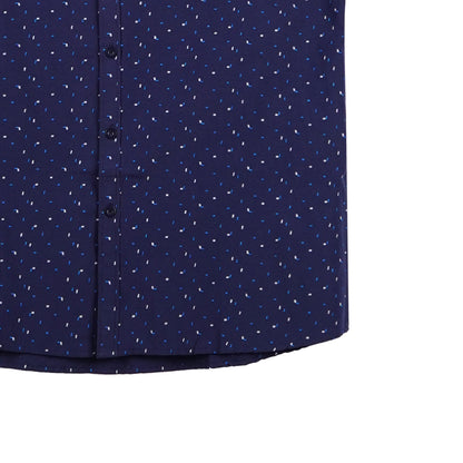 RRJ Men's Basic Woven Shirt Semibody Fitting Oxford Fabric 158409 (Navy)