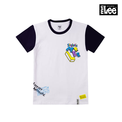 Stylistic Mr. Lee Children's Wear Kid's Basic Tees Regular Fit 163286-U (Navy White)