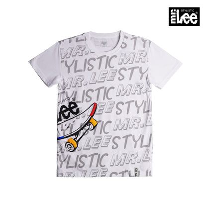 Stylistic Mr. Lee Children's Wear Kid's Basic Tees Regular Fit 163302-U (Navy White)