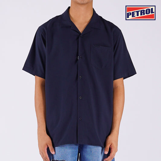 Petrol Men's Basic Collared Woven Shirt Comfort Fitting 156184-U (Navy)