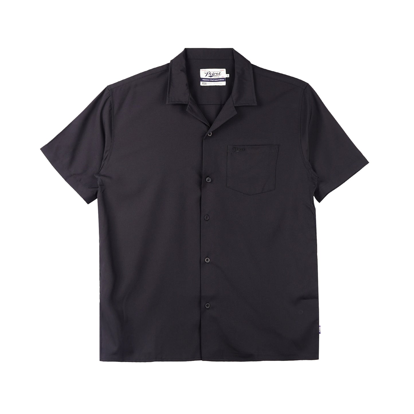 Petrol Men's Basic Collared Woven Shirt Comfort Fitting 156147-U (Black)