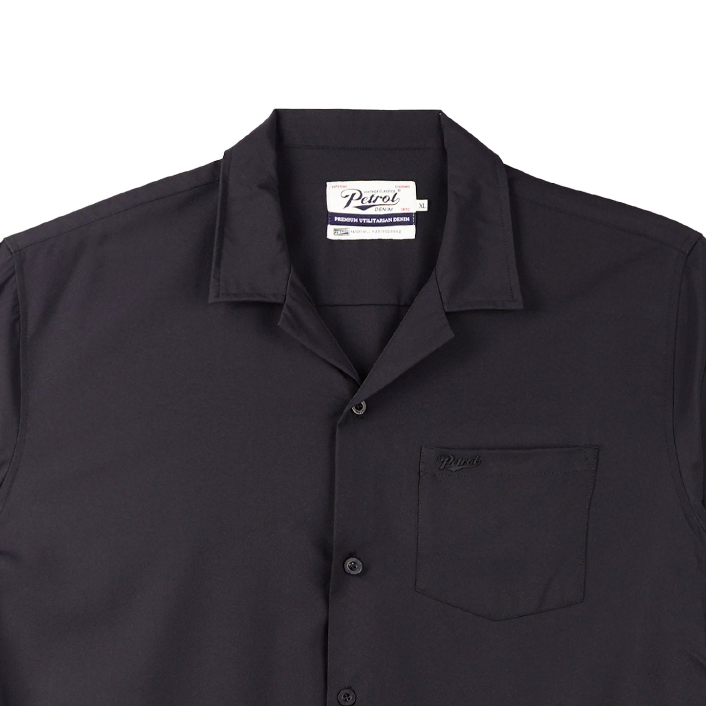 Petrol Men's Basic Collared Woven Shirt Comfort Fitting 156147-U (Black)