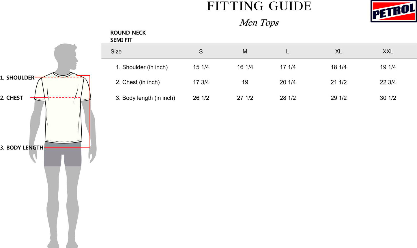 Petrol Men's Basic Tees Slim Fitting CVC Jersey Fabric 166837-U (Charcoal)