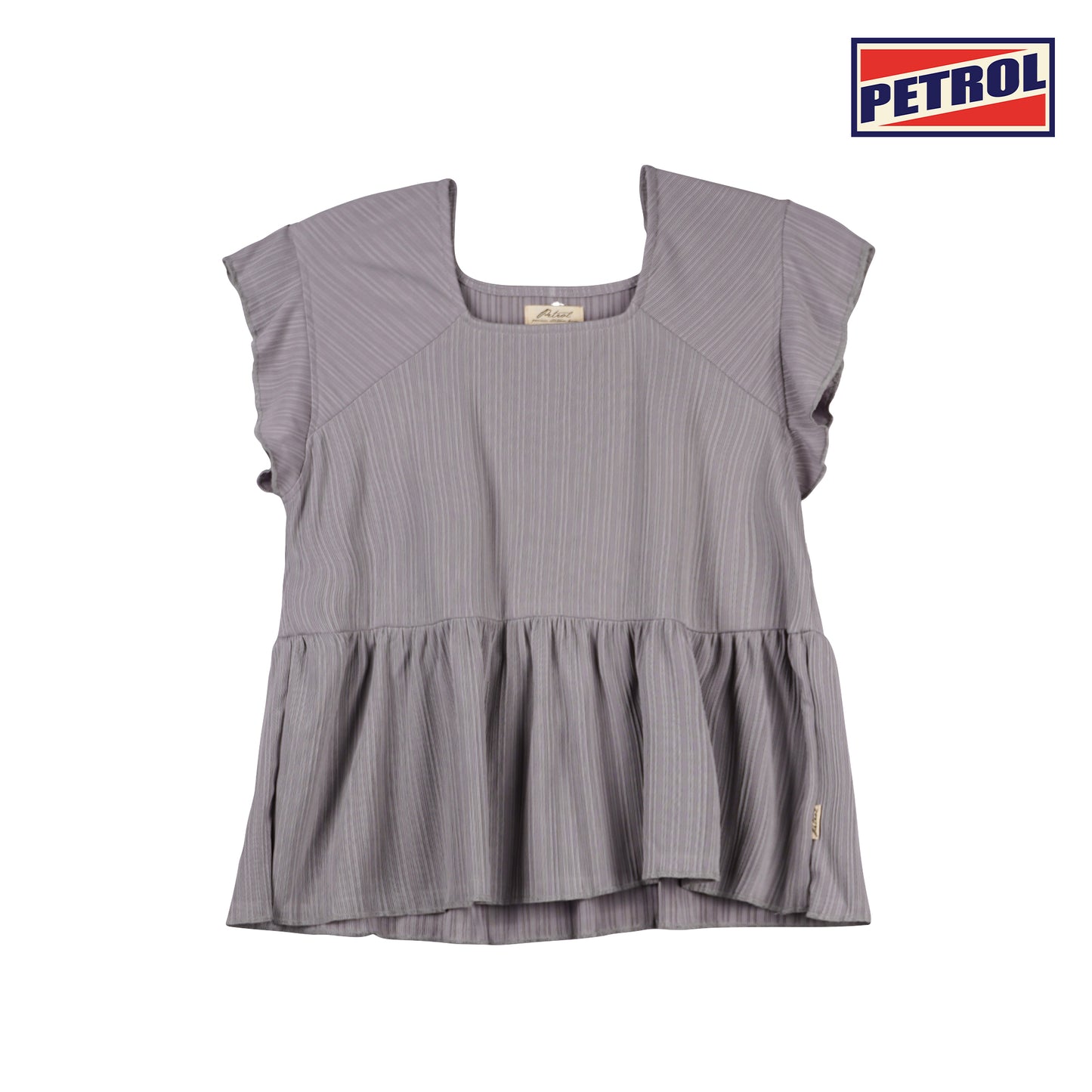 Petrol Ladies Basic Tees Boxy Fitting Ribbed Fabric 159506-U (Gray)