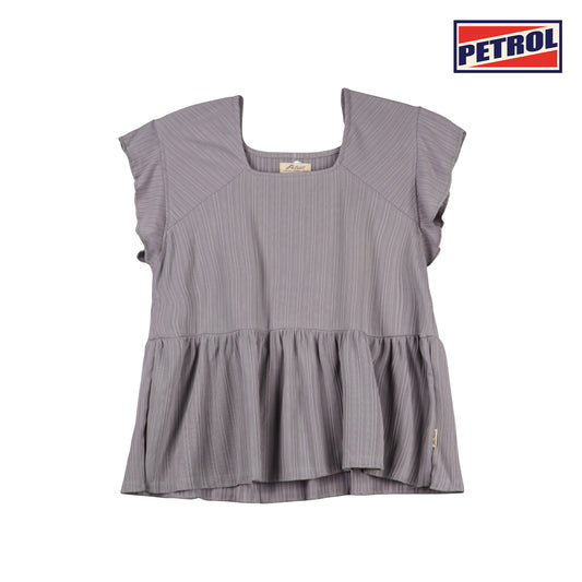 Petrol Ladies Basic Tees Boxy Fitting Ribbed Fabric 159506-U (Gray)