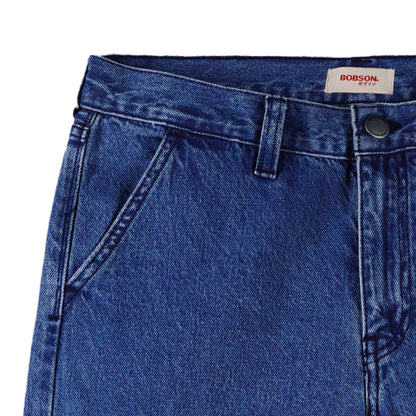 Bobson Japanese Men's Basic Denim Cargo Jeans Mid Waist 166786 (Light Shade)