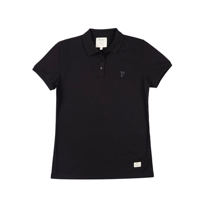 Petrol Ladies Basic Collared Shirt Regular Fitting Missed Lycra Fabric 129140 (Black)