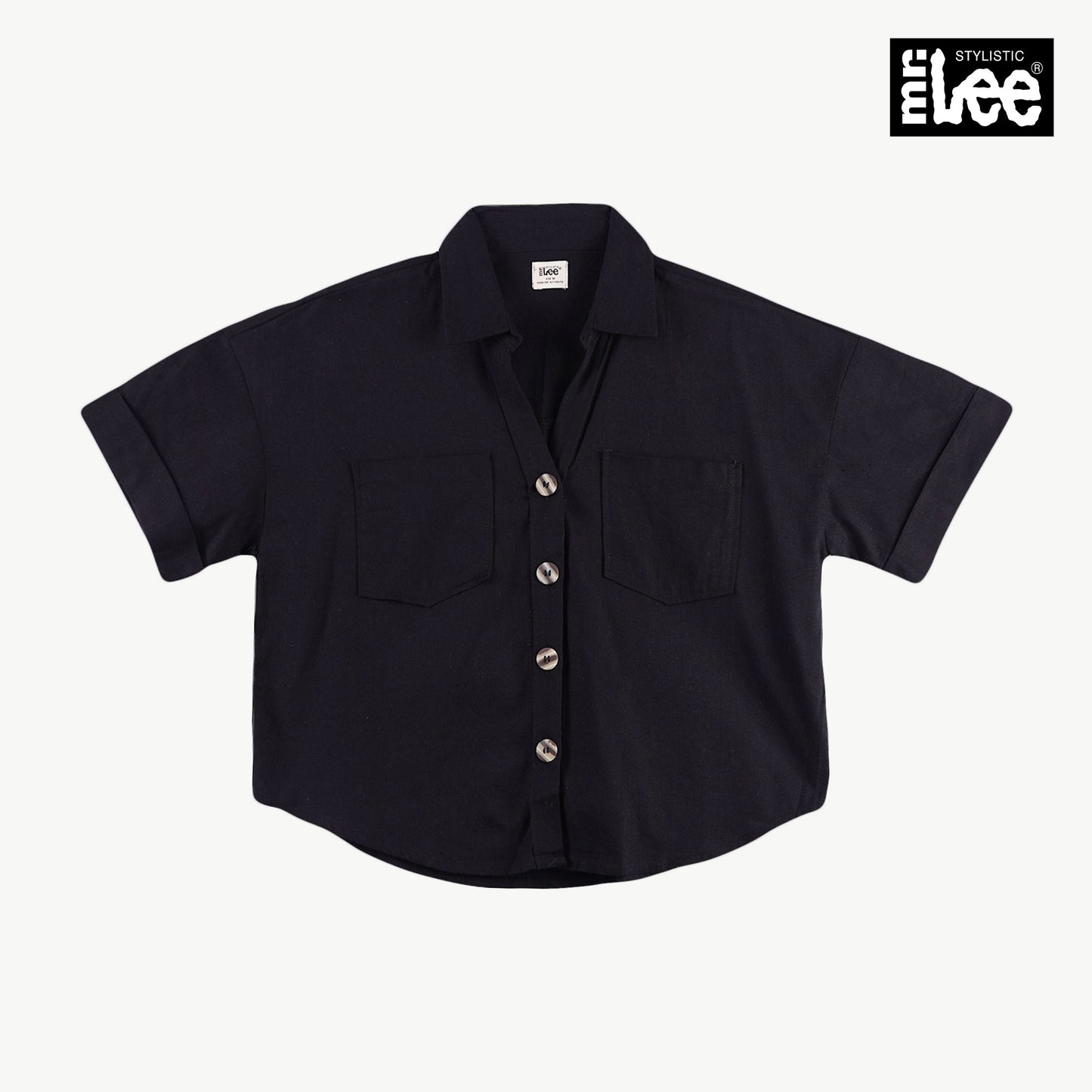 Stylistic Mr. Lee Ladies Basic Woven Shirt Boxy Fit 160481 (Black)