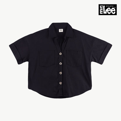 Stylistic Mr. Lee Ladies Basic Woven Shirt Boxy Fit 160481 (Black)