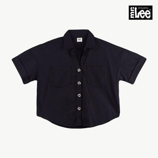 Stylistic Mr. Lee Ladies Basic Woven Shirt Boxy Fit 160481 (Black)