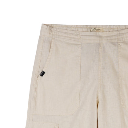 Petrol Ladies Basic Cargo Pants Mid-Rise Fitting Rinse Wash Fabric 162428 (Cream)