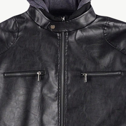Petrol Men's Basic Jacket Regular Fitting Leather Fabric 137492 (Black)