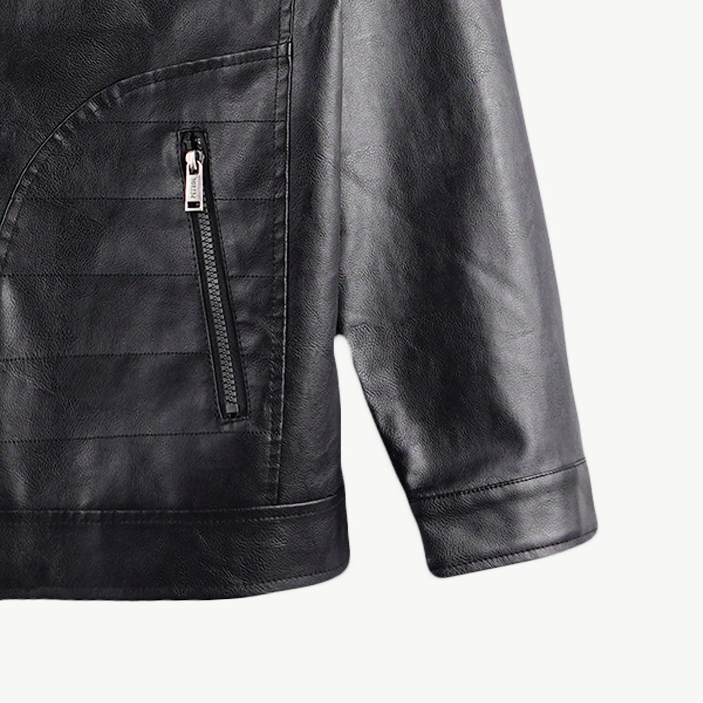 Petrol Men's Basic Jacket Regular Fitting Leather Fabric 137492 (Black)