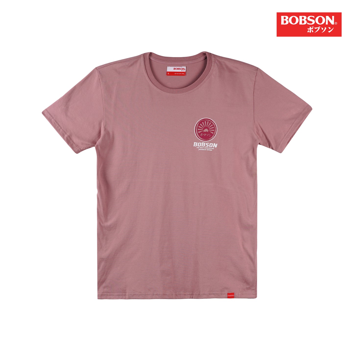 Bobson Japanese Men's Basic Tees with Back Print Slim Fit 167614-U (Wood Rose)