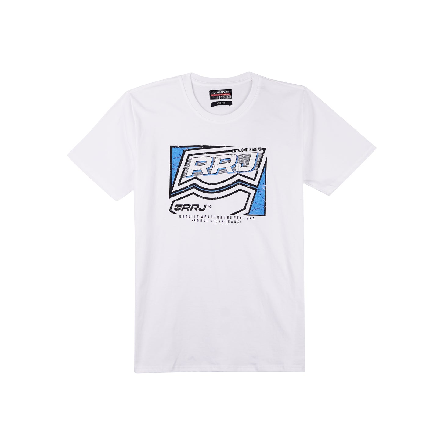 RRJ Men's Basic Tees Semibody Fitting CVC Jersey Fabric 172217-U (White)