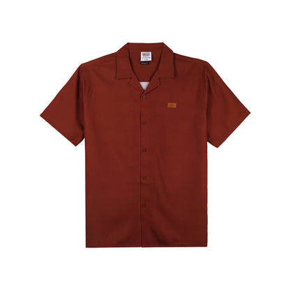 RRJ x Looney Tunes Men's Basic Woven Shirt Comfort Fitting Easy Iron Fabric 163793 (Brown)