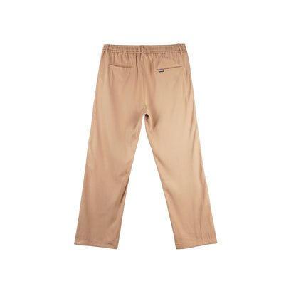 RRJ Men's Basic Non-Denim Trouser Pants Mid-Rise Fitting Rinse Wash Fabric 170408 (Beige)