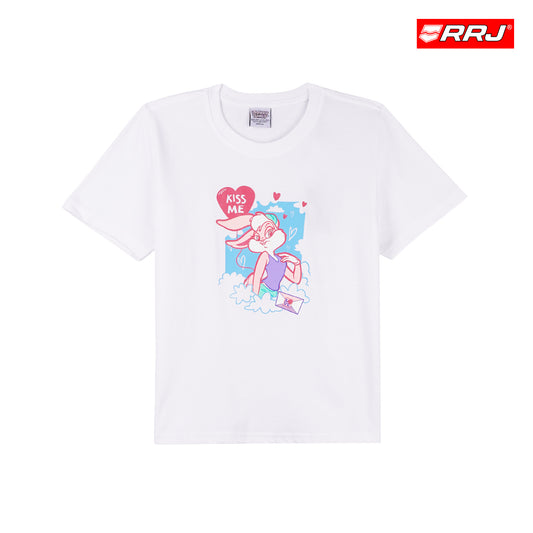 RRJ x Looney Tunes Ladies Basic Tees Boxy Fitting CVC Jersey Fabric 165091-U (White)