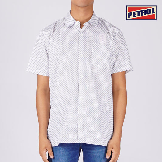 Petrol Men's Basic Woven Shirt Slim Fitting Poplin Fabric 166566 (White)