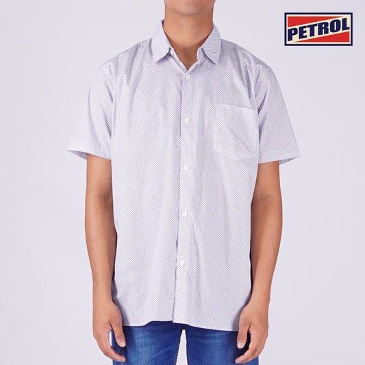 Petrol Men's Basic Woven Shirt Slim Fitting Poplin Fabric 166544 (Blue)