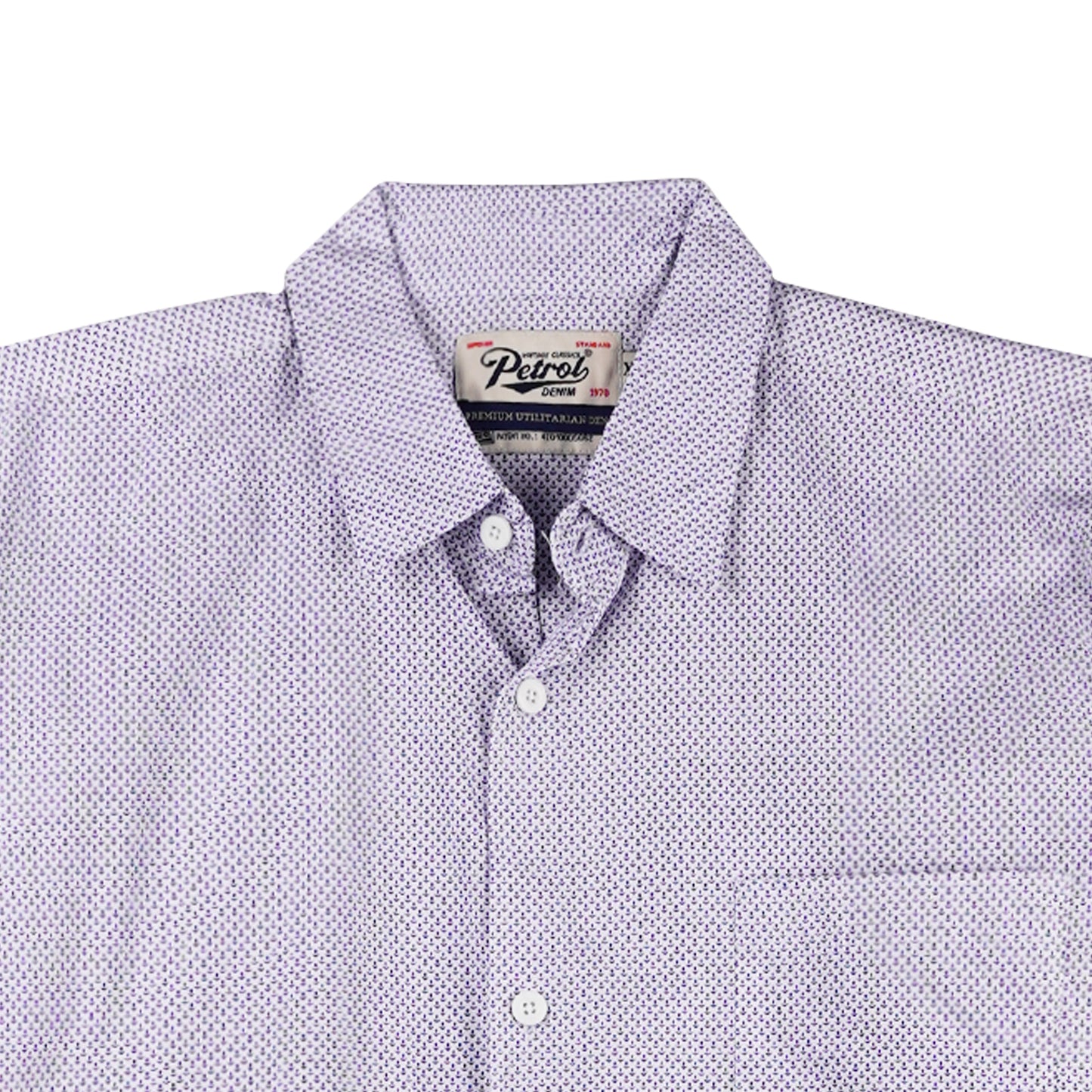 Petrol Men's Basic Woven Shirt Slim Fitting Poplin Fabric 166544 (Blue)