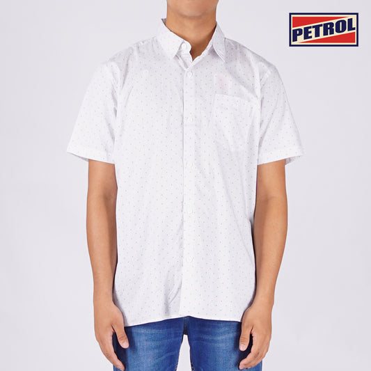 Petrol Men's Basic Woven Shirt Slim Fitting Poplin Fabric 166551 (White)
