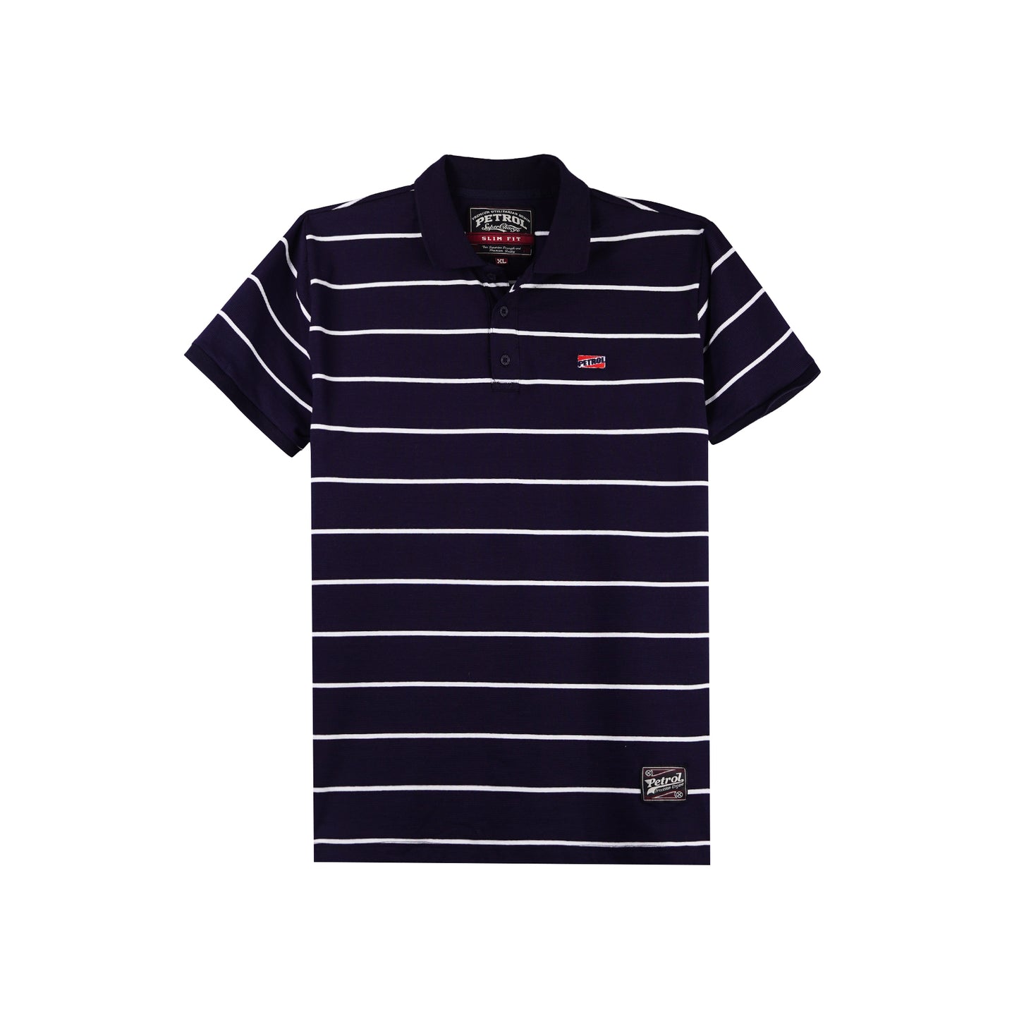 Petrol Men's Basic Collared Shirt Slim Fitting Missed Lycra Fabric 114020 (Navy)