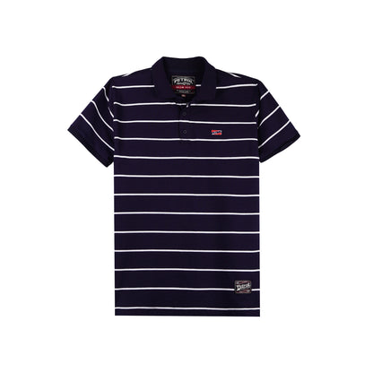 Petrol Men's Basic Collared Shirt Slim Fitting Missed Lycra Fabric 114020 (Navy)