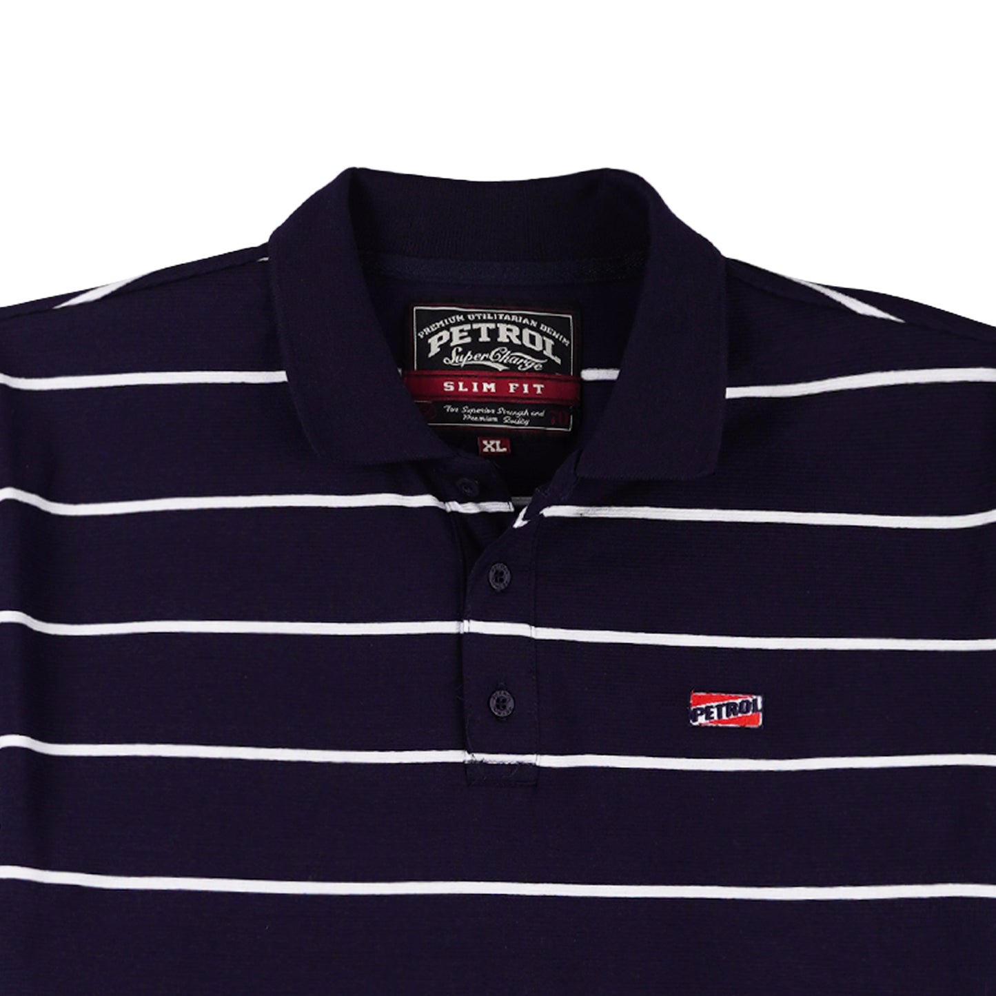 Petrol Men's Basic Collared Shirt Slim Fitting Missed Lycra Fabric 114020 (Navy)