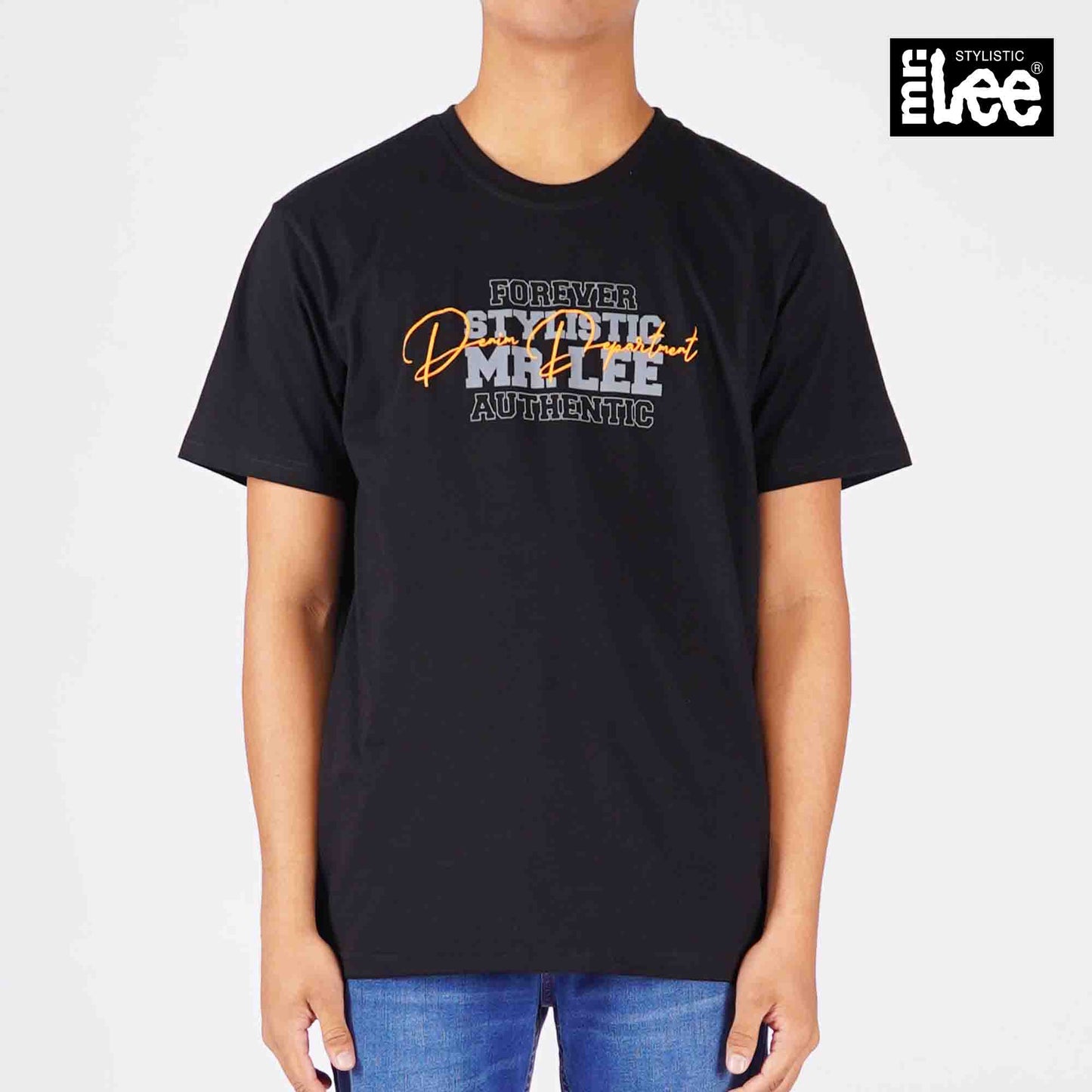 Stylistic Mr. Lee Men's Basic Tees Semi body Fit 171202-U (Black)
