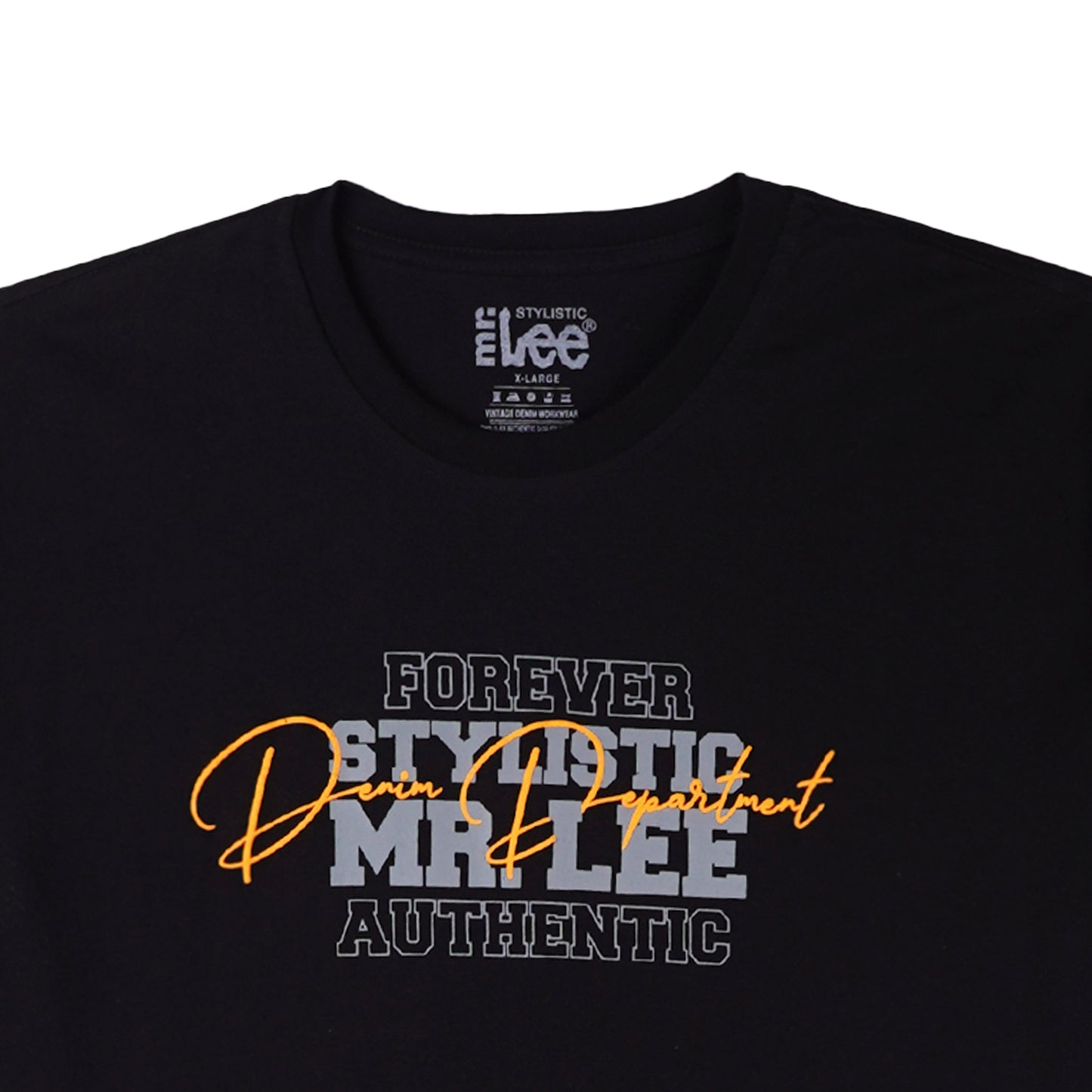 Stylistic Mr. Lee Men's Basic Tees Semi body Fit 171202-U (Black)