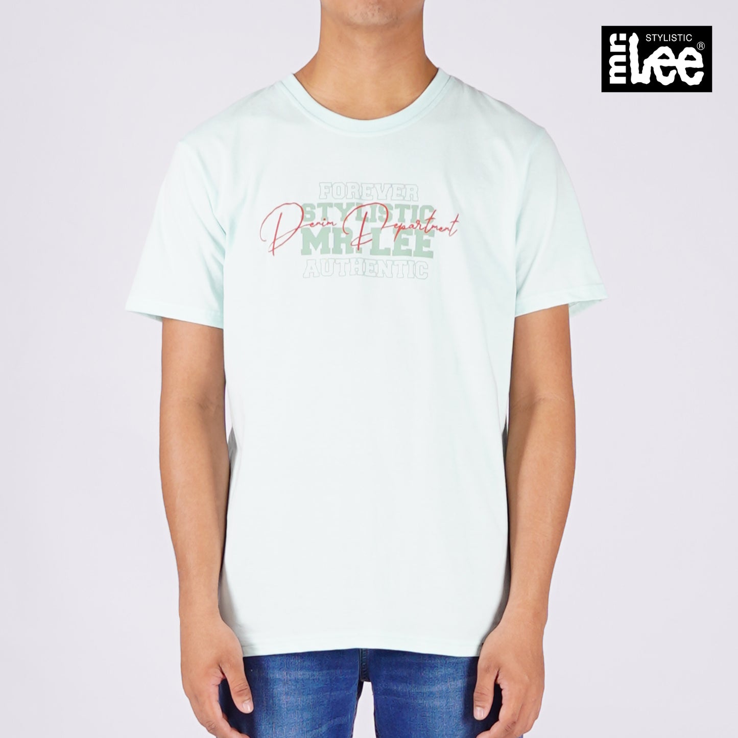 Stylistic Mr. Lee Men's Basic Tees Semi body Fit 171202-U (Sky Light)